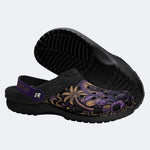 Celestial Black Cat Tropical Print Clogs