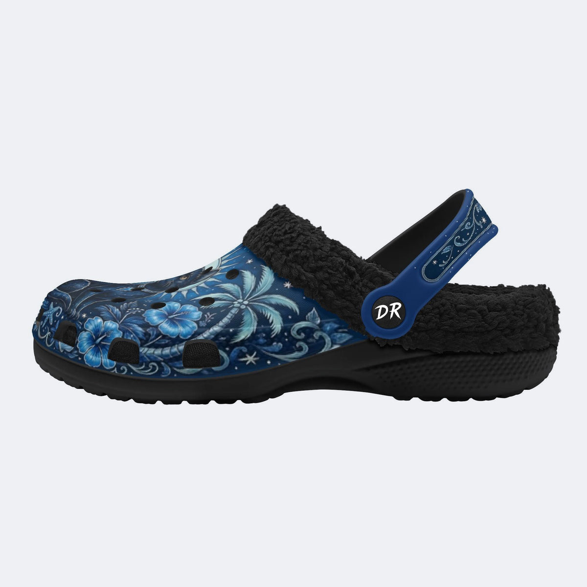 Mystical Blue Cat Print Clogs