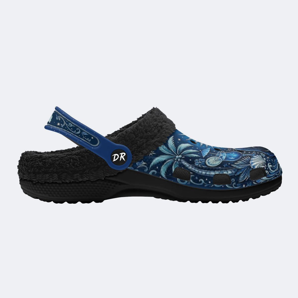 Mystical Blue Cat Print Clogs
