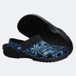 Mystical Blue Cat Print Clogs
