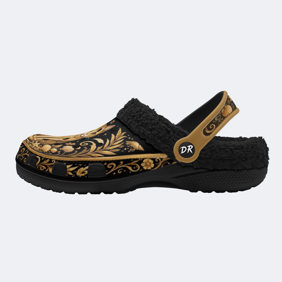 Ornate Tropical Cat Print Clogs