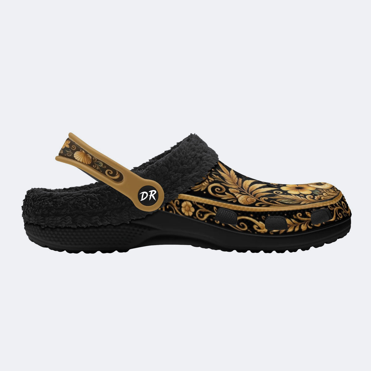 Ornate Tropical Cat Print Clogs