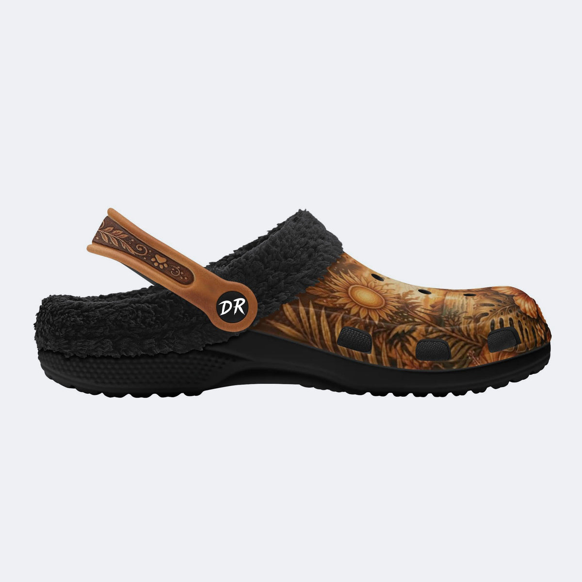 Tropical Ginger Cat Print Clogs