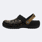 Ornate Celestial Floral Print Fleece-Lined Clogs