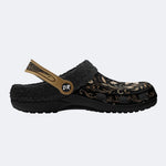 Ornate Celestial Floral Print Fleece-Lined Clogs