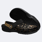 Ornate Celestial Floral Print Fleece-Lined Clogs