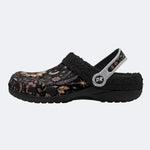 Ornate Celestial Floral Print Fleece-Lined Clogs