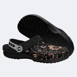 Ornate Celestial Floral Print Fleece-Lined Clogs