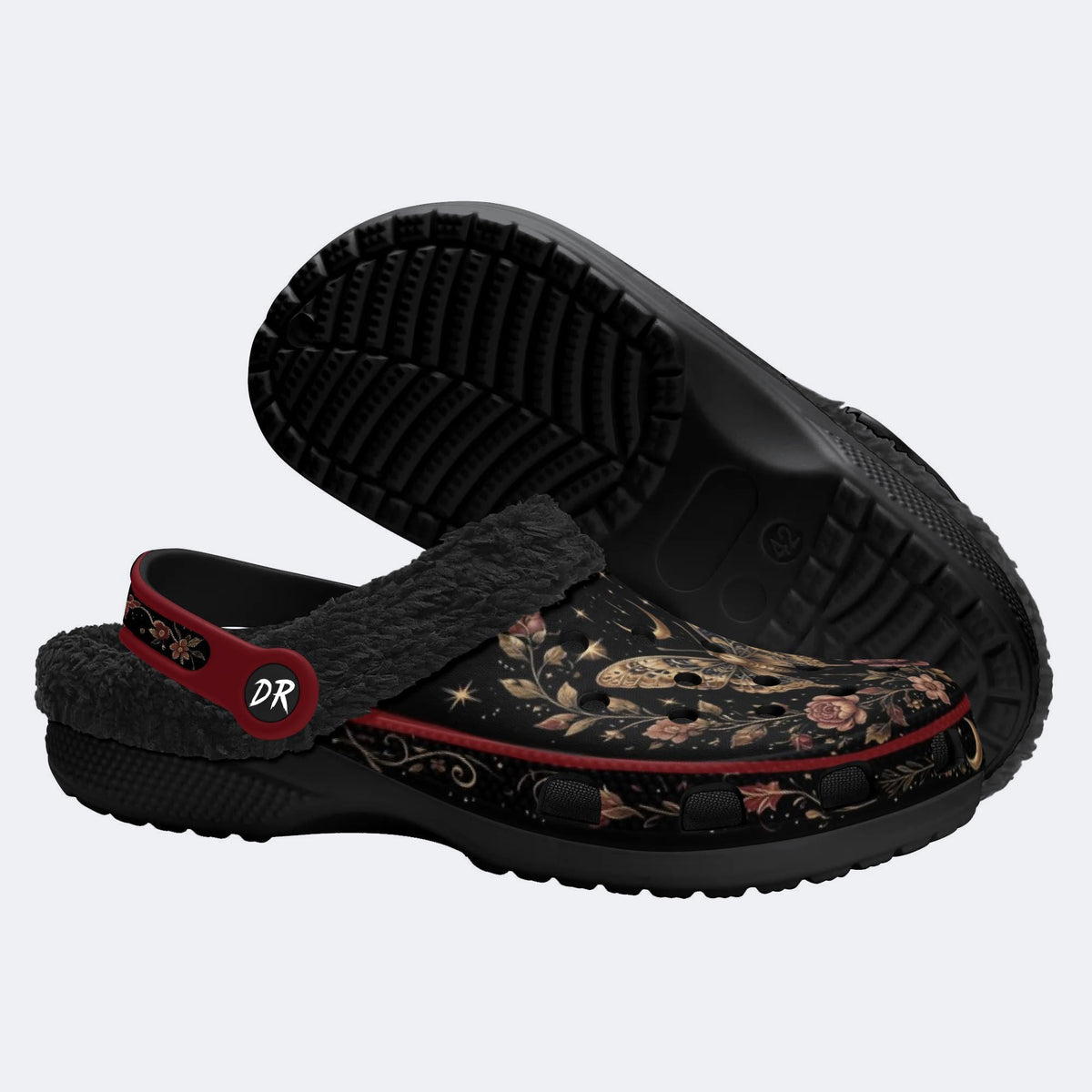 Celestial Floral Butterfly Print Clogs