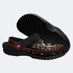 Celestial Crescent Moon Floral Print Fleece-Lined Clogs