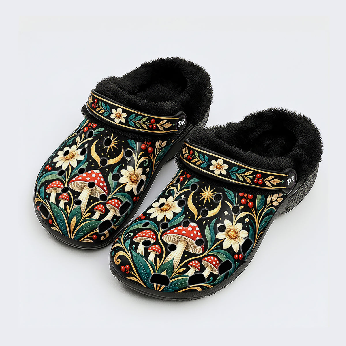 Luxury Boho Mushroom Print Clogs