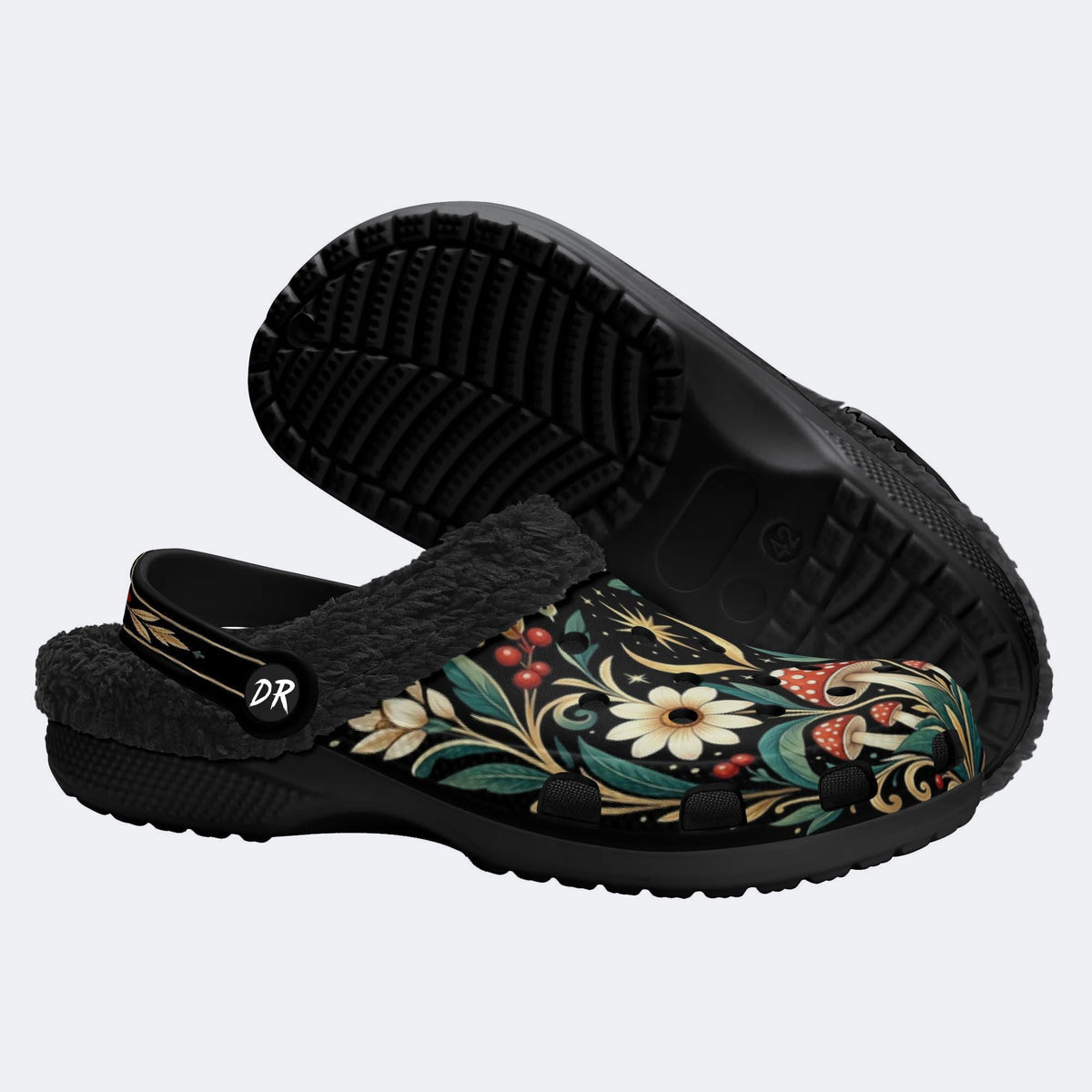 Luxury Boho Mushroom Print Clogs