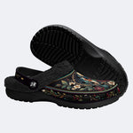 Ornate Songbird Botanical Print Fleece-Lined Clogs