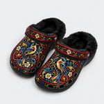 Ornate Bird Motif Decorative Print Clogs