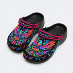 Colorful-Winged Eagle Print Fleece-Lined Clogs