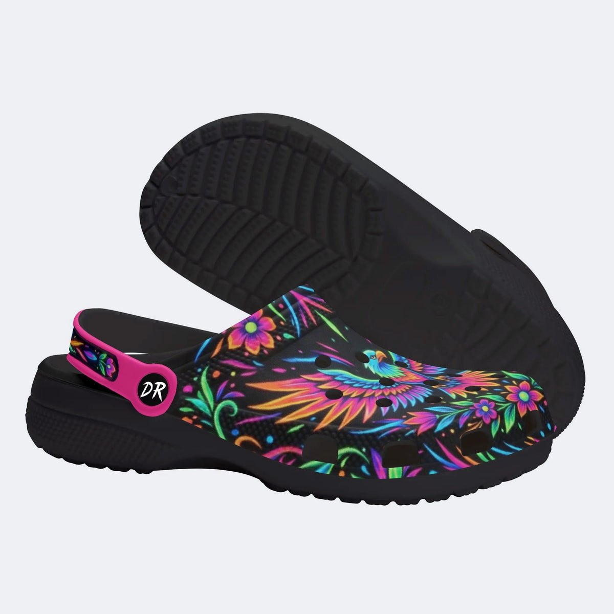 Colorful-Winged Eagle Print Fleece-Lined Clogs