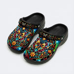 Dreamy Butterfly Dancing Among Flowers Print Fleece-Lined Clogs