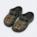 Vintage Mushroom Forest Moth Print Clogs