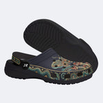 Vintage Mushroom Forest Moth Print Clogs