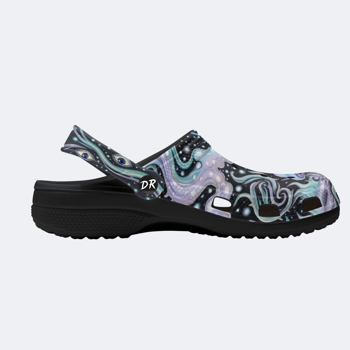 Psychedelic Forest Glowing Mushroom Print Clogs