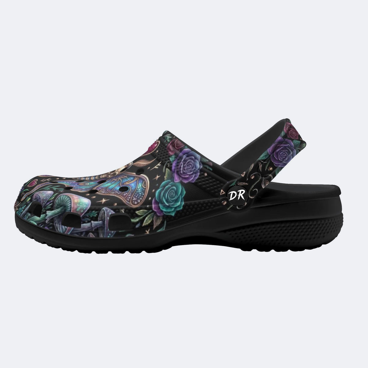 Mystery Moth Print Clogs