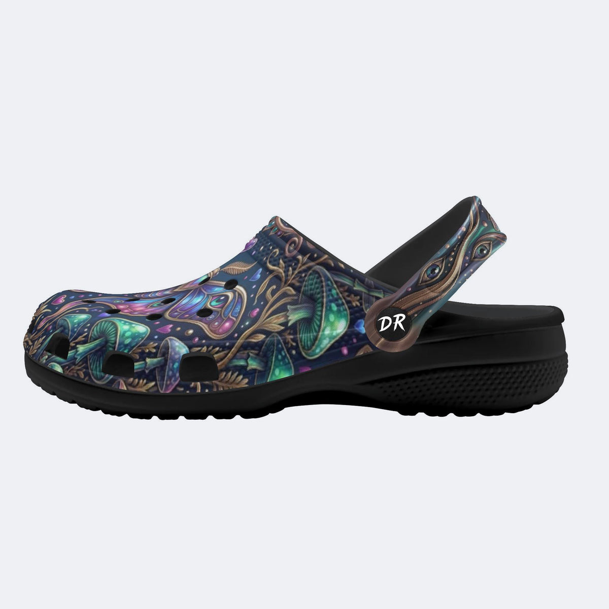 Forest Mystery Moth Print Clogs