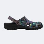 Forest Mystery Moth Print Clogs