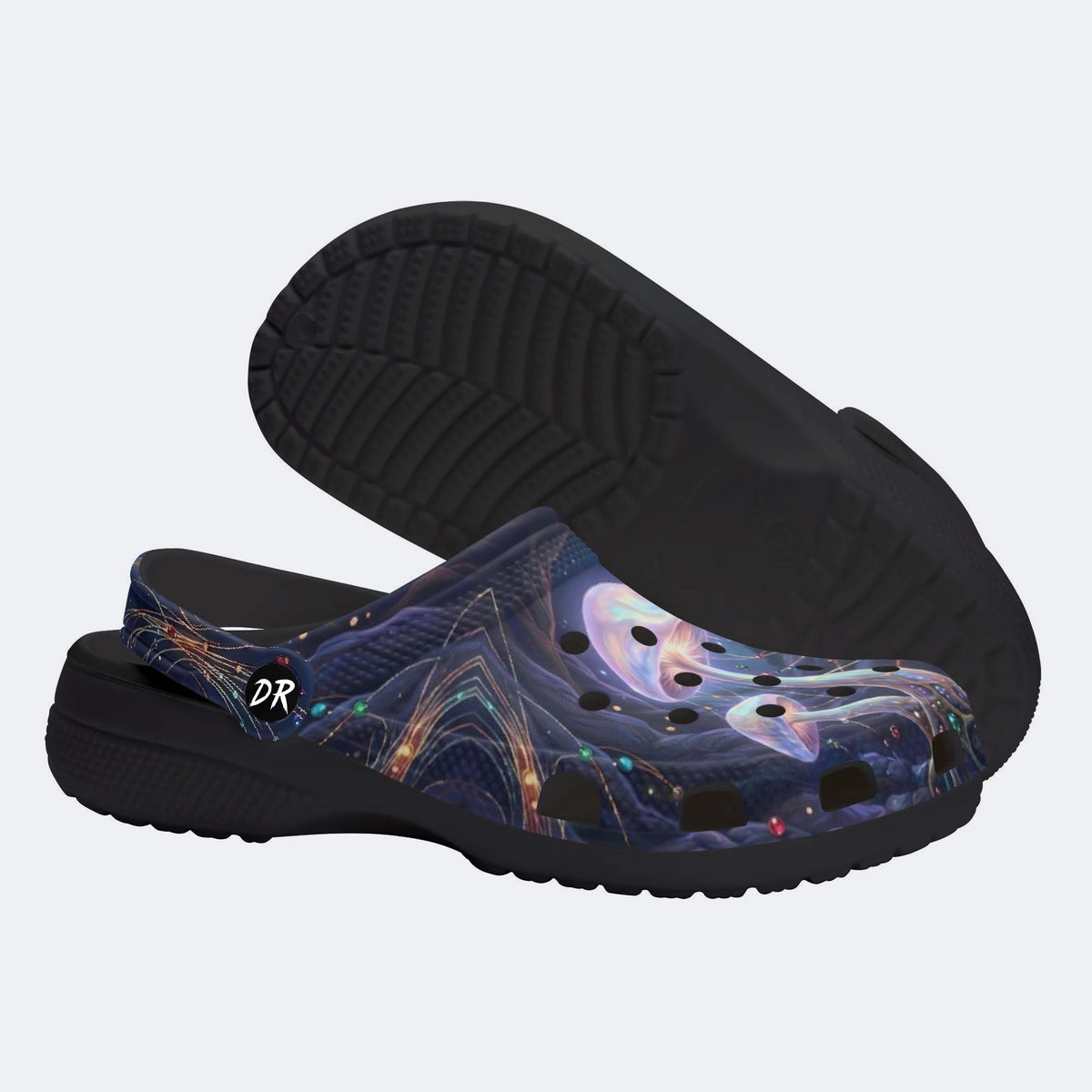 Bioluminescent Mushroom in the Cave Print Clogs