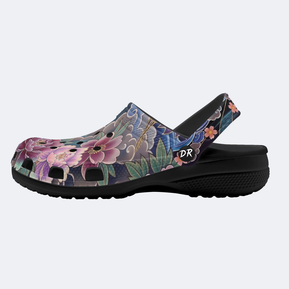 Irezumi Peonies and Cranes Print Clogs