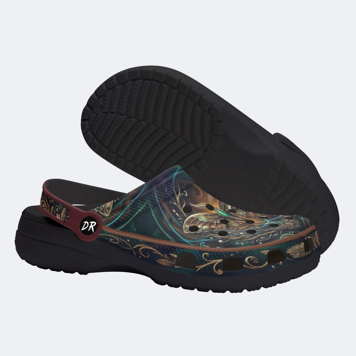 Abyssal Forest Moth Print Clogs