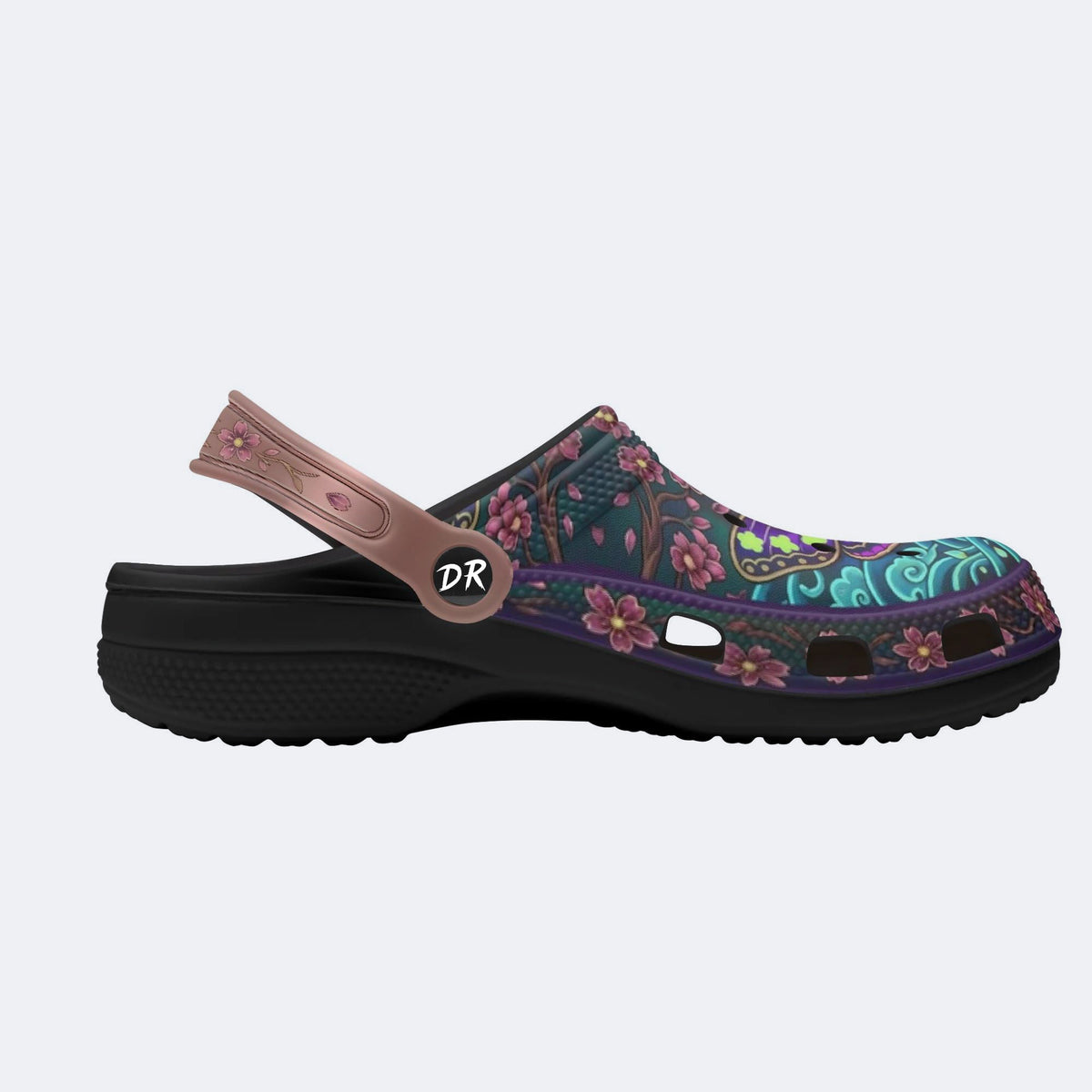 Cherry Blossom Moth Print Clogs