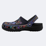 Vintage Moth Rose Print Clogs