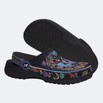Vintage Moth Rose Print Clogs