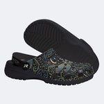 Vintage Dragonfly Print Fleece-Lined Clogs