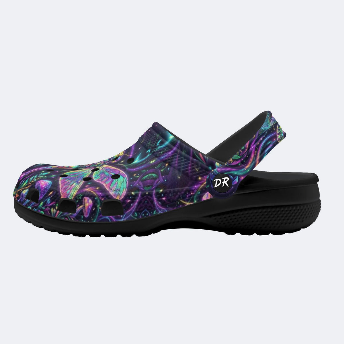 Psychedelic Dragonfly Print Clogs