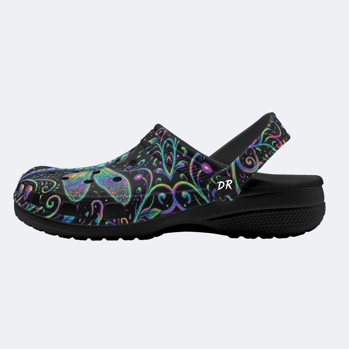 Psychedelic dragonfly Print Clogs