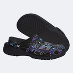 Psychedelic dragonfly Print Fleece-Lined Clogs
