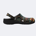Jewel Dragonfly Vintage Wreath Print Clogs