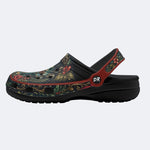 Jewel Dragonfly Wreath Print Fleece-Lined Clogs
