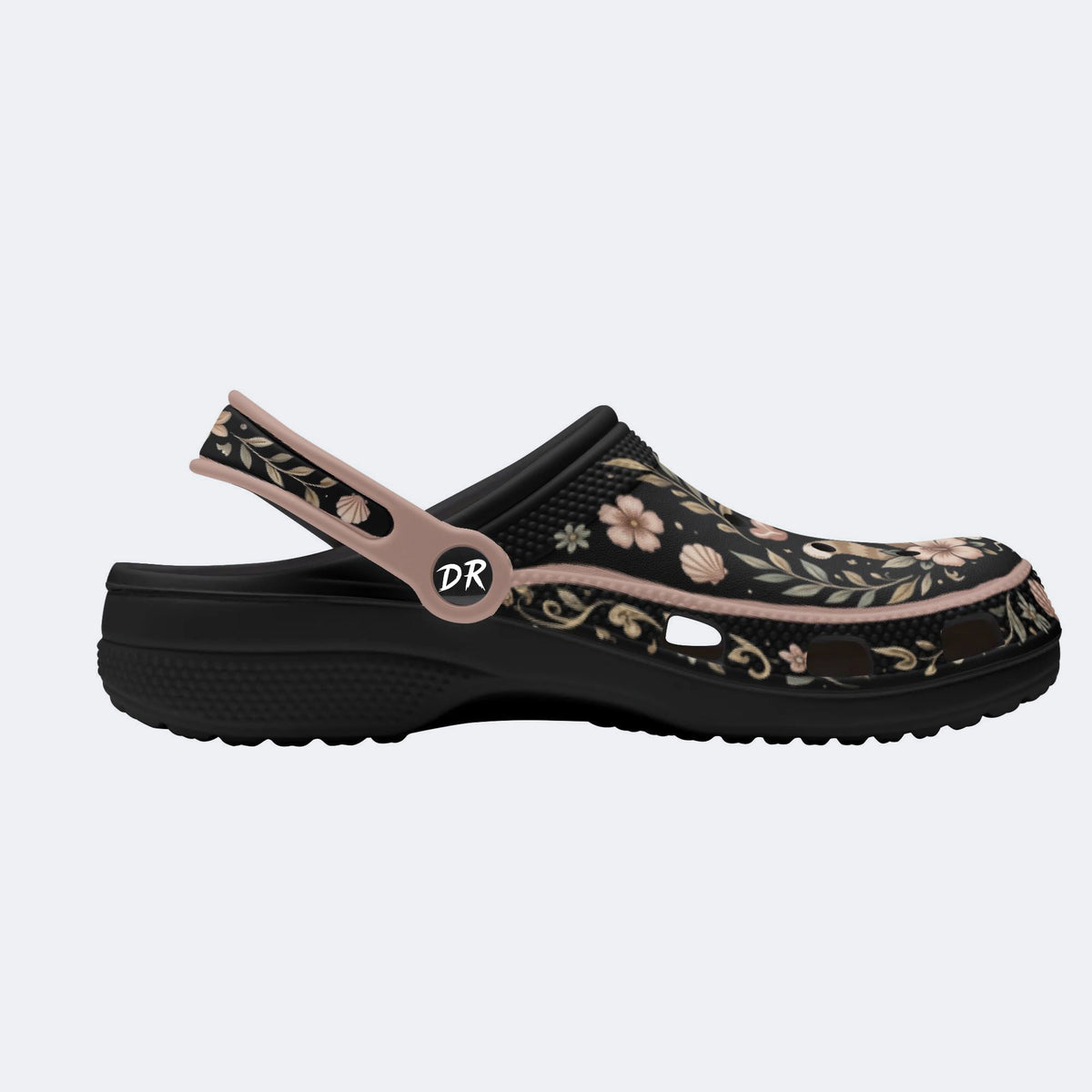 Sunny Cat Coastal Floral Print Fleece-Lined Clogs