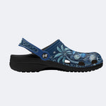 Mystical Blue Cat Print Clogs