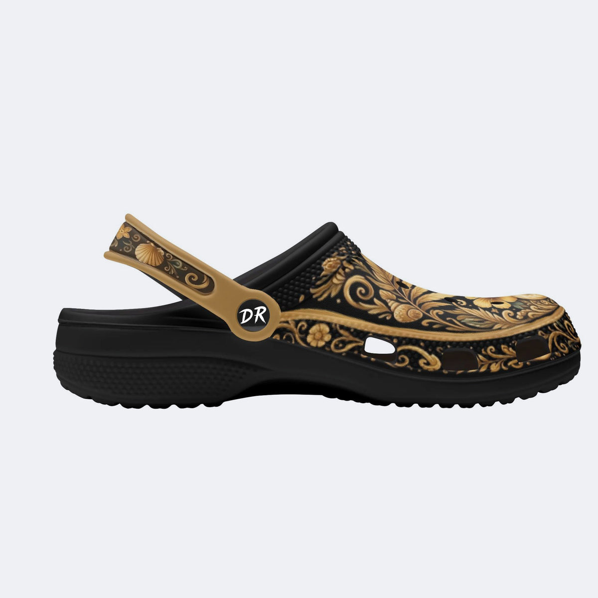 Ornate Tropical Cat Print Clogs