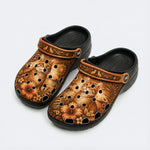 Tropical Ginger Cat Print Clogs