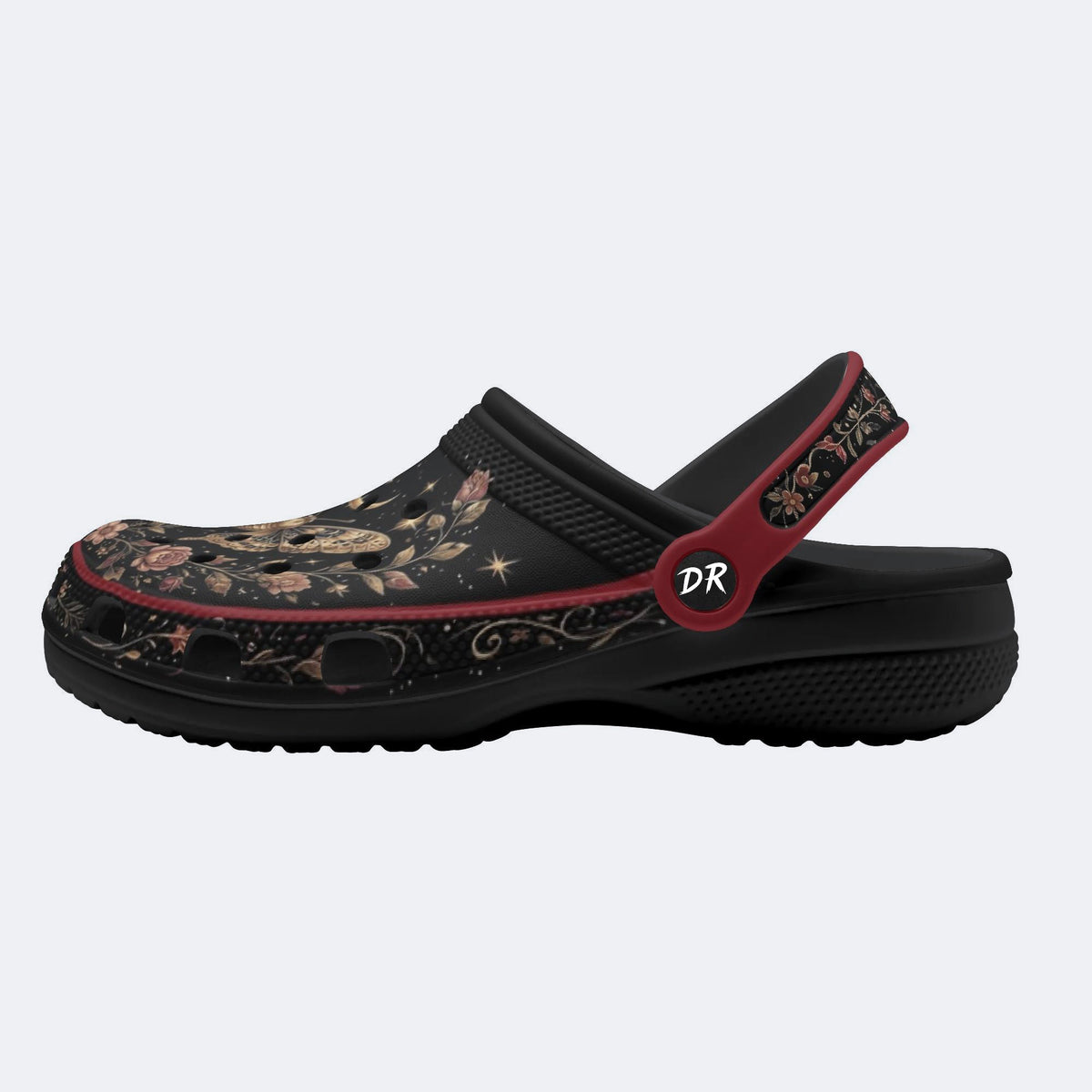 Celestial Floral Butterfly Print Clogs