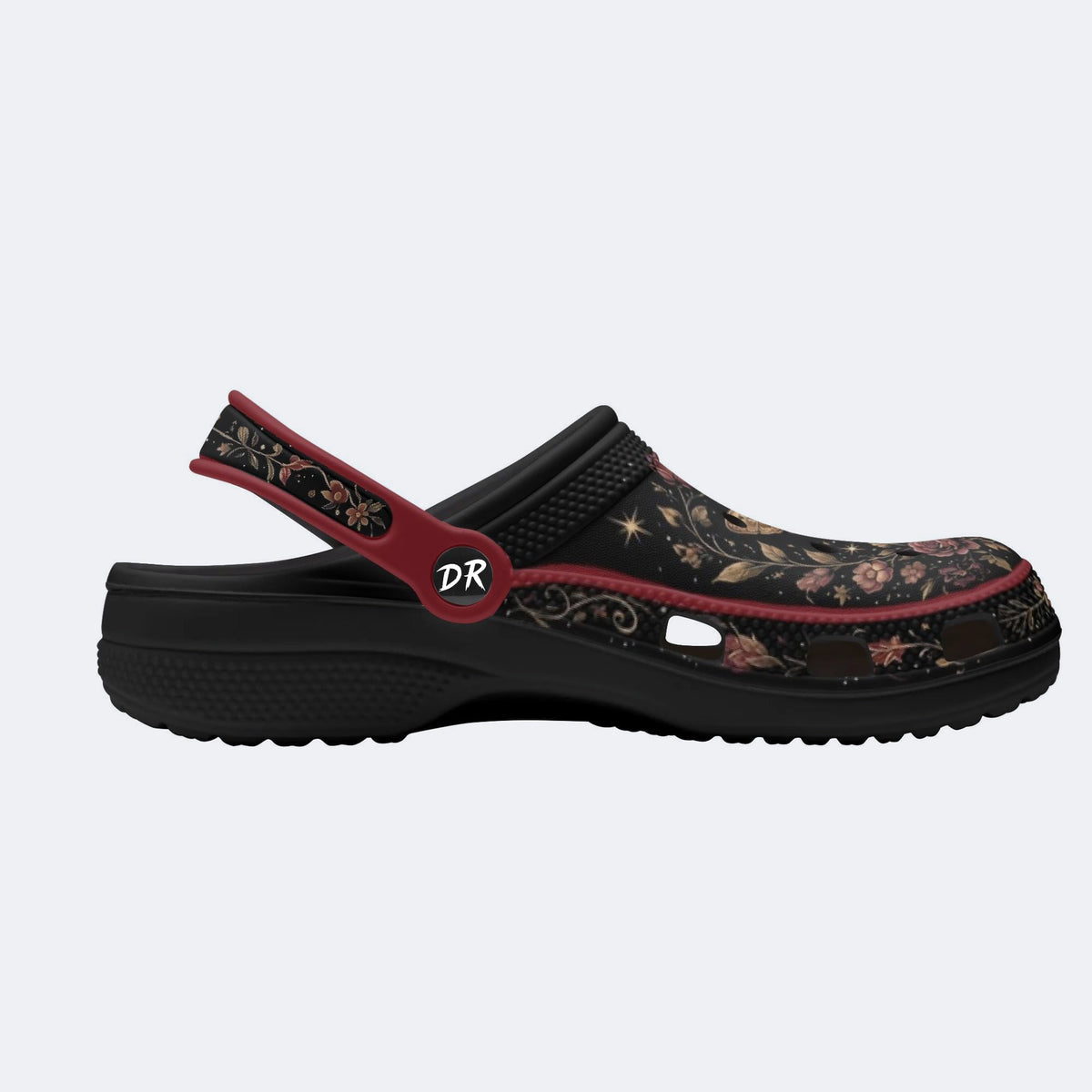 Celestial Floral Butterfly Print Clogs