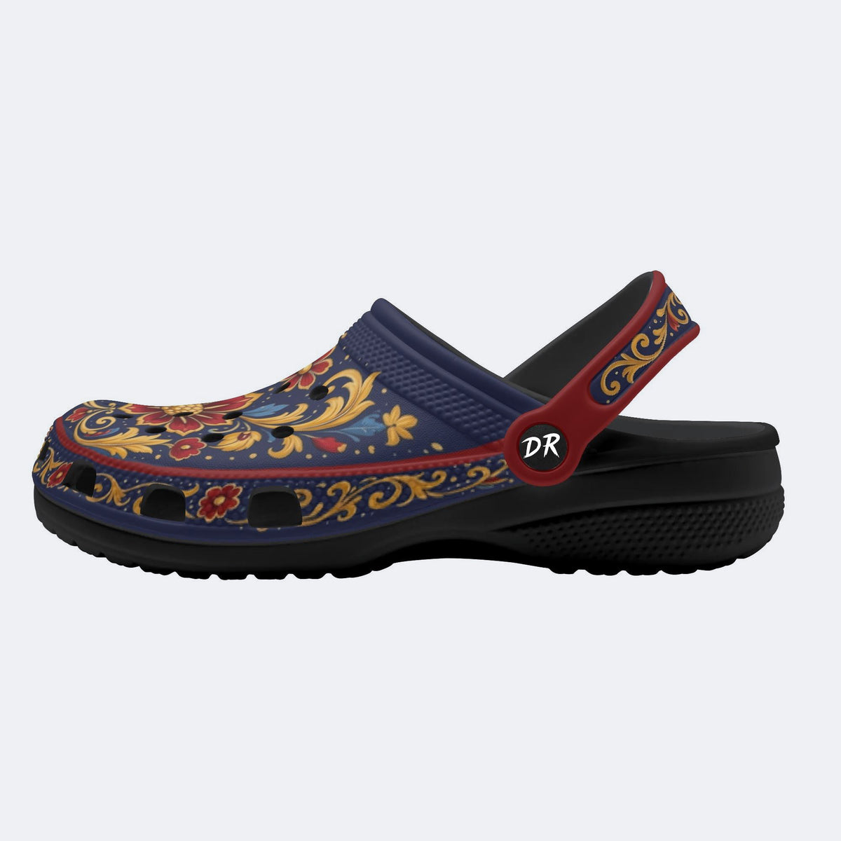 Baroque Floral Print Clogs