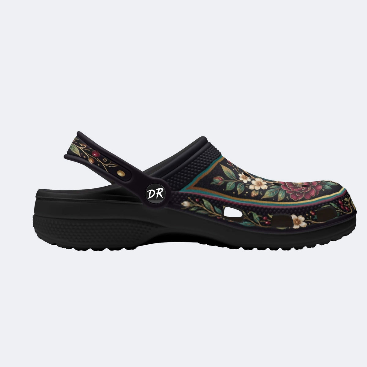Ornate Songbird Botanical Print Fleece-Lined Clogs
