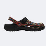 Ornate Bird Motif Decorative Print Clogs
