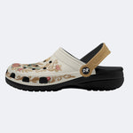 Vintage Moth Rose Print Clogs
