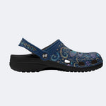 Vintage Dragonfly Print Fleece-Lined Clogs